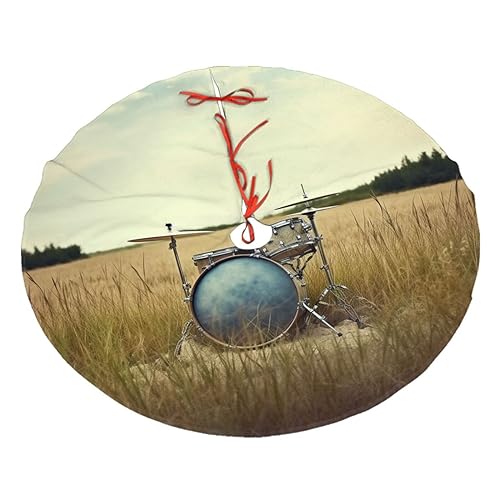 Weihnachtsbaumdecke mit Musik-Trommel im Feld, Plüsch, weich, Weihnachtsdekoration, für Neujahr, Urlaub, Weihnachten, 91,4 cm