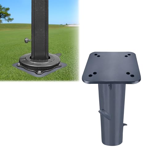 FIVMEN Bodenhülse Sonnenschirm Universal Metall Sonnenschirmständer für Ampelschirme Kurbelschirm Bodenanker zum Einbetonieren(Dunkelgrau)