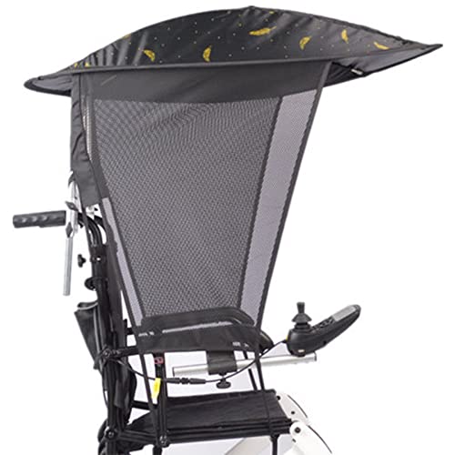 TOTLAC Elektrischer Rollstuhl-Regenschirm, Markise, verstellbarer Sonnenschirmhalter, Sonnenschirm, Regenschutz, UV-beständiger Schutz, zusammenklappbarer Sonnenschirmständer für die meisten Rollst