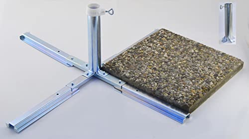 Sonnenschirmständer - STABIELO - 55 mm Ø - aus 4 mm Ø DEUTSCHEM Stahl - FÜR SCHIRMSTÖCKE BIS 55 mm Ø - zum Einlegen von 40 cm BETONPLATTEN - Lieferung ohne Platten - Made in Baden WÜRTTEMBERG -