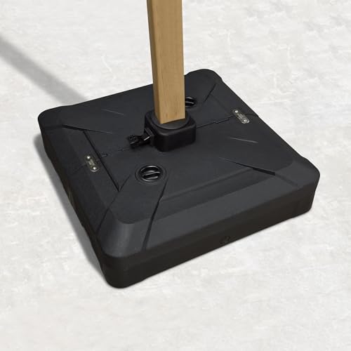 PURPLE LEAF Sonnenschirmständer BSCJL100 Schirmständer, Ampelschirmständer für Doppelen Top-Sonnenschirm groß Ampelschirm, befüllbar mit Wasser oder Sand, Gewichtsbasis 100 kg, Schwarz