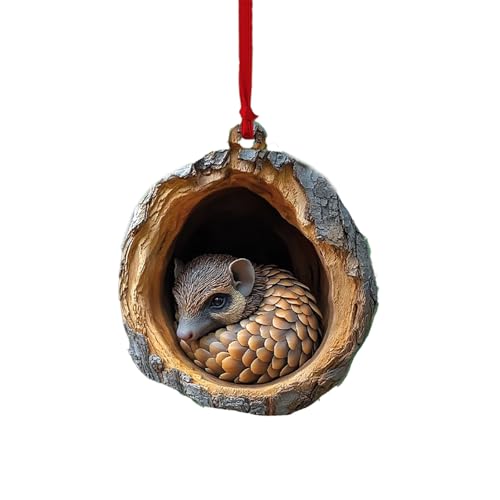 Tier-Weihnachtsschmuck, Weihnachtsbaum, Tiermuster, 2D-Acryl-Ornament, Tierdekoration, saisonal, für Weihnachtsbaum, Decke, Weihnachtsandenken ?? Skandinavische Wandgestaltung?? (D, One Size)