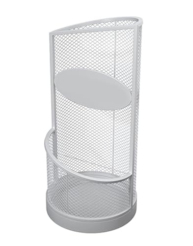 CWCQGH Schirmständer, Halbrunder Schirmständer mit hohlem Metallgitter, freistehender Gehstockhalter für den Eingangsbereich, für die Veranda im Home Office (weiß, 25 x 56 cm)