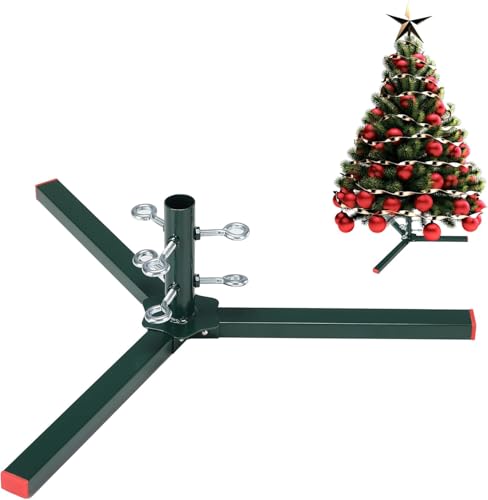 FLY HAWK Christbaumständer Weihnachtsbaumständer, Universeller Metall-Weihnachtsbaumsock el Ersatz für 121-304cm Weihnachtsbaum, für Baumstamm mit Einem Durchmesser von Weniger als 2.8cm/Grün