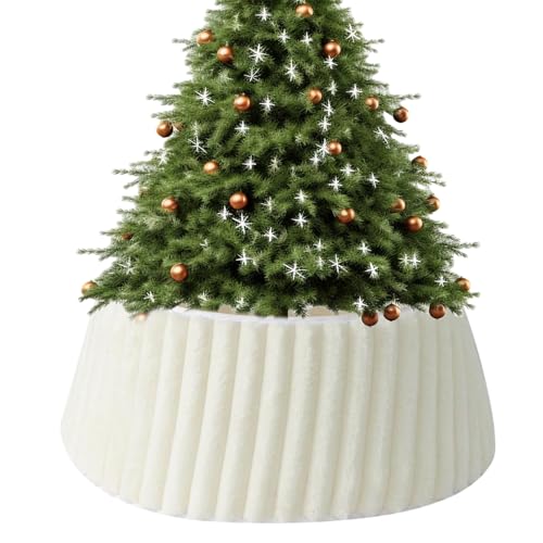 Plüsch-Weihnachtsbaum-Ro ck-Korb – 40 X 60 X 20 cm, Weihnachtsbaum-Kragen, Wiederverwendbare ba-um-Basisabdeckung, Faltbar, Wiederverwendbar, Festliches Ring-Design, Party-Heimdekoration