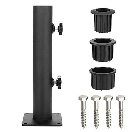 kyaoayo Edelstahl Standrohr SchirmstäNder, Sonnenschirmhalterung für Den AußEnbereich, Zu Granit Platte ø Max 55mm 4 Bohrungen, Mit Verstellbarem Knauf, für Terrasse, Pavillon, Markise. (Einzelstück)