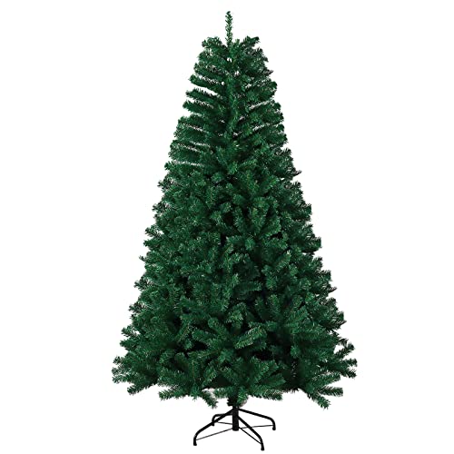SHAVINGFUN Künstlicher Weihnachtsbaum,180 cm PVC Weihnachtsbaum,mit 1300 Spitzen und Schnellaufbau Klapp-Schirmsystem,schwer entflammbar,Naturgetreu,u nechter Tannenbaum inkl.Metall Christbaum Ständer