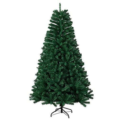 SHAVINGFUN Künstlicher Weihnachtsbaum,PVC ,mit 1300 Spitzen und Schnellaufbau Klapp-Schirmsystem,schwer entflammbar,Naturgetreu,u nechter Tannenbaum inkl.Metall Christbaum Ständer (180CM)