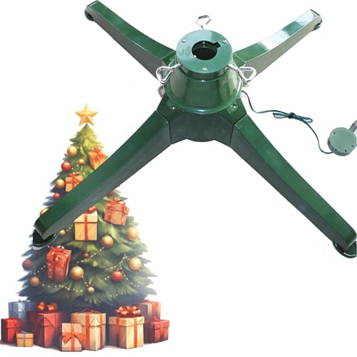ZYGPH Elektrischer, um 360 Grad drehbarer Baumständer, drehbarer Weihnachtsbaumständer, Weihnachtsbaumständerbas is, bis zu 7,5 Fuß und 80 Pfund Schwerer künstlicher Baum, 80 cm (66 cm)
