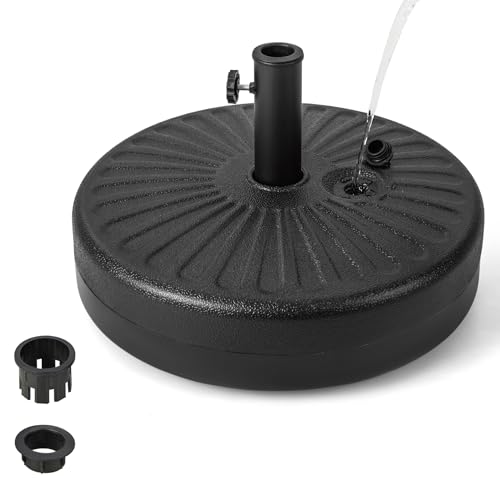 GOPLUS Schirmständer für Schirmstöcke 38mm / 48mm, Sonnenschirmständer befüllbar mit 18 L Wasser / 28 kg Sand, Schirmgewicht mit Griff, Sonnenschirm Ständer ? 50cm, HDPE, schwarz