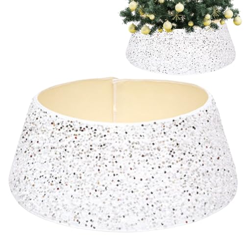 Weihnachtsbaum-Rock, Weihnachtsbaum-Sockel, Weihnachtsbaum-Kragen, 71,1 cm, Glitzer-Baum-Kragen, glänzende Pailletten, Weihnachtsbaum-Rock, Ring, Korb-Abdeckung, Urlaub, Zuhause, Party, Weihnachtsbaum