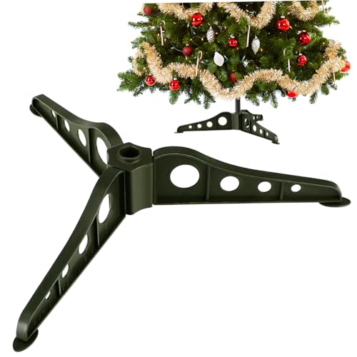 AKOOSY Stabiler Abnehmbarer Weihnachtsbaumständer für Künstliche Bäume Robuster Grüner Christbaumhalter mit Flachen Faltbaren Beinen Einfach zu Montieren Langlebig und Platzsparend