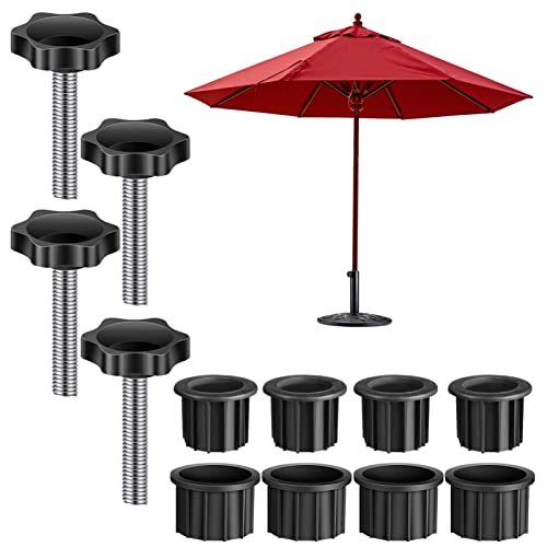 Ersatz Set für Sonnenschirmständer, rund, Sockel aus, Reduzierring, schwarz, Innendurchmesser, Reduziereinsätze für Sonnenschirm,