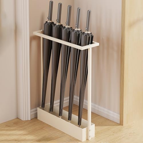 Regenschirmständer, wasserdicht, großes Fassungsvermögen, mit Haken, platzsparendes Design, leicht zu reinigen verschleißfest, für den Eingangsbereich, Weiß