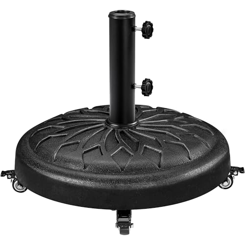 Yaheetech 24,7 kg Sonnenschirmständer mit Rollen ø50,6 cm Schirmständer Sonnenschirm Stabiler Schirmhalter für Schirmstangen von 34/38/48 mm für Garten/Balkon/Strand, Schwarz