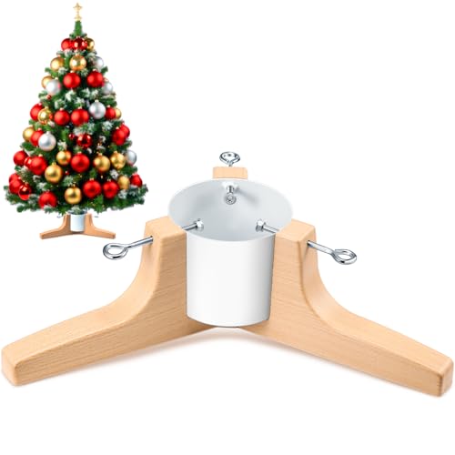 Soaoo Weihnachtsbaumständer für lebende echte Bäume, Weihnachtsbaum-Halterung für lebende Bäume bis zu 2,1 m, Ersatz-Baumständer für Stammdurchmesser von 5,97 - 14,9 cm, Wasserkapazität (weiß)