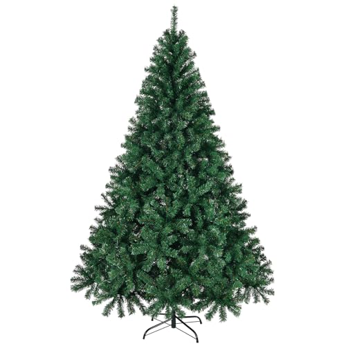 LALAHO Künstlicher Weihnachtsbaum 180 cm Grün - Weihnachtsbaum mit Metallständer, Naturgetreu, dichte Zweige, flammhemmendes PVC, Geeignet für Wohnungen, Büros, Geschäfte und Hotels