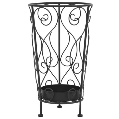Gecheer Schirmständer im Vintage-Stil, Metall, 26 x 46 cm, Schwarz