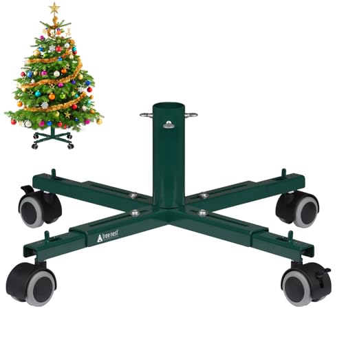 Tree Nest Christbaumständer mit Rädern für Künstlicher Baum Weihnachtsbaumständer Weihnachtsbaum Standfuß Ständer für Weihnachtsbaum 250 cm Grün Movable