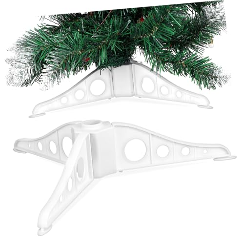 LOORGVEL Weißer Weihnachtsbaumständer Stabiler Abnehmbarer Xmas Tree Base für Künstlichen Christbaum Vielseitig Einsetzbar Einfache Montage Modernes Design