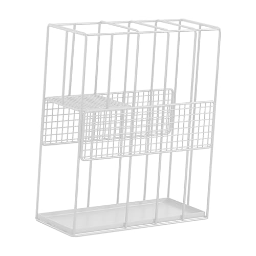 DimyFew Dachstand Rack für Den Kommerziellen Gebrauch, Platzeinsparung, Mehrzweck, Tragbarer Regenschirmstand, Eingang, Halter, für Home Office , Weiß