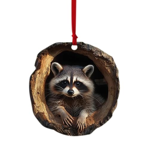 Acryl Baum Anhänger - Weihnachtsbaum Tier Muster 2D Acryl Ornament | Eule Weihnachtsdekoration, Wohnzimmer Schlafzimmer Garten Saisonale Dekoration für Weihnachtsbaum, Decke