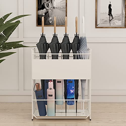 Extra großer Schirmständer, robuster Schirmhalter aus Metall für Eingangsbereich und Veranda, kommerzielle Aufbewahrungslösung (weiß)