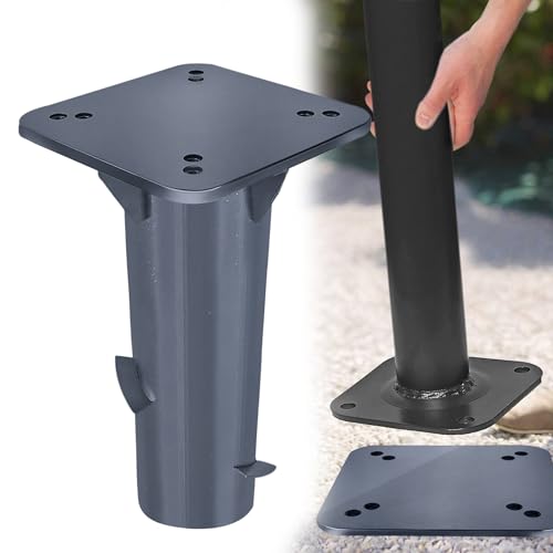 YRHome Schirmständer Universal Bodenplatte Bodenhülse für Ampelschirme Sonnenschirm Sonnenschirmständer Gartenschirm Kurbelschirm Außen Robust Bodenanker Bodenhülse Dunkelgrau