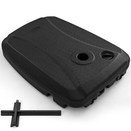 Giantex Versetzter Terrassenschirmständer – 89,8 kg befüllbarer freitragender Schirmständer mit Rollen, robustes HDPE, Sandwassergewichteter Marktschirmständer für Garten, Pool, Hof, Outdoor