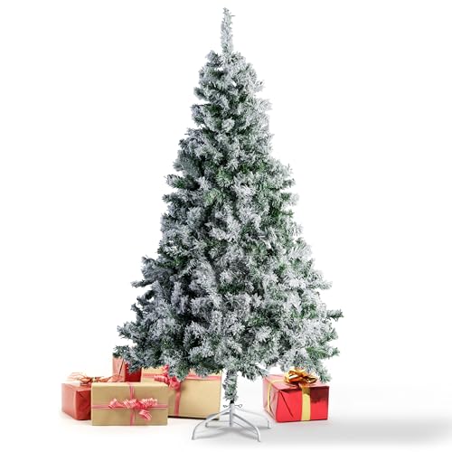 Xonic® Claus künstlicher Weihnachtsbaum Grün - 5 Größen: 120-240cm - Realistischer Tannenbaum mit Metall-Ständer - Dicht und Naturgetreu (Schnee, 180 cm)
