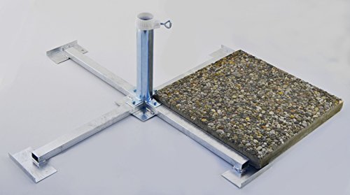 PLATTENSTÄNDER GROSSSCHIRME FÜR WEGEPLATTEN (50 x 50 cm) SONNENSCHIRMSTÄNDER - aus 4 mm Ø DEUTSCHEM STAHL - STABIELO - BIS 55 mm Ø - 80 µ FEUER VERZINKTER PLATTENSTÄNDER aus Metall für GROSSSCHIRME zum Einlegen von BETONPLATTEN 50 x 50 cm - LIEFE