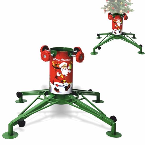 FEBTECH - Weihnachtsbaumständer - 10,2 cm breiter Zylinder - Verziert mit Weihnachtshülse - Echter und künstlicher Baumständer - Verstellbarer Ständer - Als beide kompatibel - Weihnachtsbaumständer