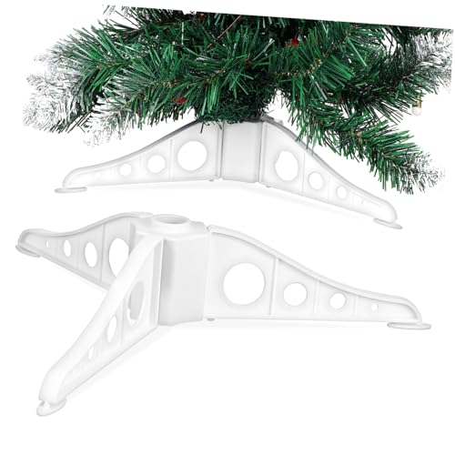 PEPLAYTAL Weißer Weihnachtsbaumständer Abnehmbar Baumhalter für Künstlichen Xmas Baum Vielseitig Einsetzbar als Weihnachtsdekoration und Bastelzubehör