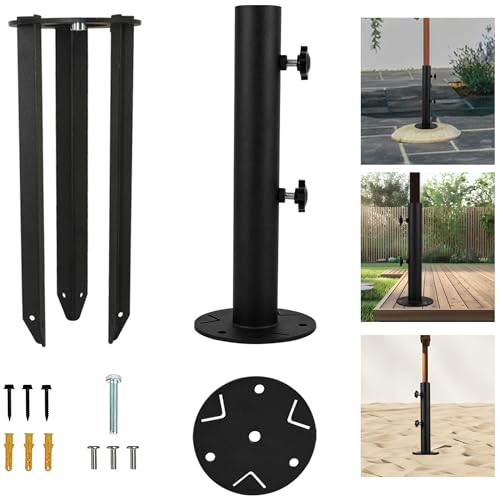 VANROUG Multifunctional Umbrella Holder Stainless Steel, Garden Parasol Stand Pipe, Parasol Sleeve Stands, Umbrella Baser Stand Pipe, Umbrella Baser Stand Pipe for Granite Plate, Marble Block