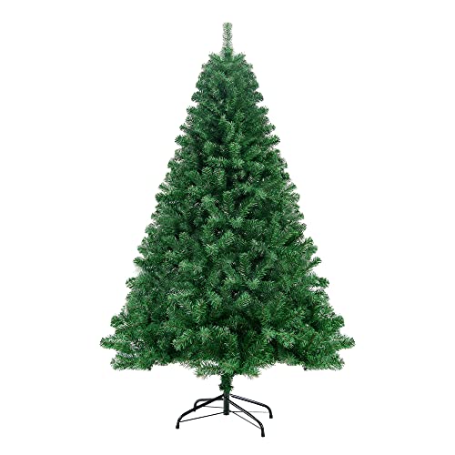 Homewit künstliche Weihnachtsbaum 180 cm(Ø ca. 105 cm), 1,8 M künstliche grüne Tannenbaum mit 1000 Zweige, abziehbar zusammenklappbar und schwer entflammbar, Christbaum mit Metall Ständer(Ø ca. 45 cm)