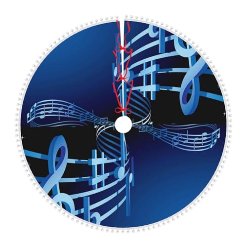 Blauer Musik-Weihnachtsbaumrock, doppellagig, Weihnachtsbaumrock, Ornamente für Weihnachten, 76,2 cm, 91,4 cm, 121,9 cm, Weihnachtsmannbaum-Basis, Abdeckung Matte für Weihnachten, Party, Urlaub,