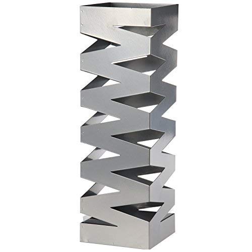 DonRegaloWeb – Regenschirmständer, quadratisch, Metall Silber 15.5x15.5x49 cm