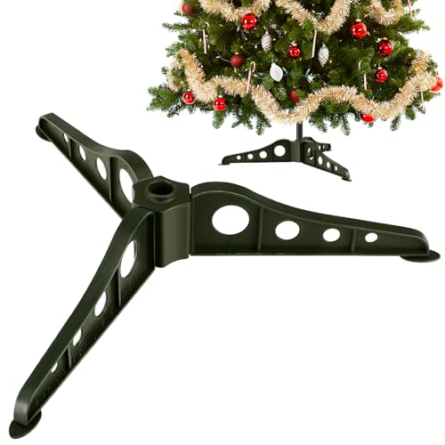 Alipis Weihnachtsbaumständer Dreieckiger Baumsockelhalter Kleine Baumhalterung Aus Kunststoff Abnehmbarer Weihnachtsbaumständer Grün Drehbarer Baumständer