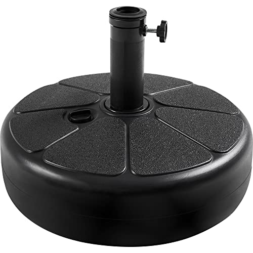 Yaheetech Sonnenschirmständer Schirmgewicht mit gemusterter Oberfläche Rund Schirmhalter mit Wasser/Sand Befüllbar für Schirmstöcke 38/48 mm, Schwarz