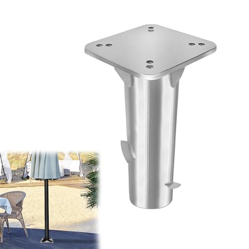 CEEDIR Universal Metall Schirmständer Bodenplatte Sonnenschirmständer Bodenhülse für Ampelschirme Sonnenschirm Kurbelschirm Bodenanker Silber