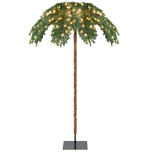 COSTWAY 180 cm Künstliche Palme beleuchtet, Kunstbaum mit 250 LED-Lichtern in Warmweiß, LED Baum mit 813 Spitzen & Metallständer, Lichterbaum für Weihnachten & Terrasse, Innen- und Außendekoration COSTWAY 180 cm Künstliche Palme beleuchtet, Kunstbaum mit 250 LED-Lichtern in Warmweiß, LED Baum mit 813 Spitzen & Metallständer, Lichterbaum für Weihnachten & Terrasse, Innen- und Außendekoration