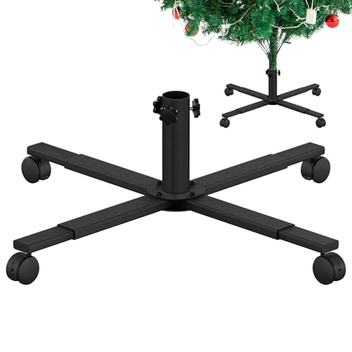 Mordx Weihnachtsbaumständer mit Gummirollen , Faltbarer Metall Weihnachtsbaumständer, Ständer für künstliche Weihnachtsbäume, Weihnachtsdekorationen (60cm,ø 3.6 cm)