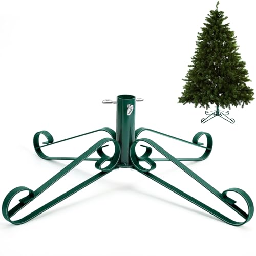 Foilswirl Weihnachtsbaumständer für künstliche künstliche Bäume, 1,2 2,4 m, aus Eisen, Metall, verstellbar, mit Rändelschraube, für Innen  Außenbereich, Feiertagsparty Dekoration , passend für