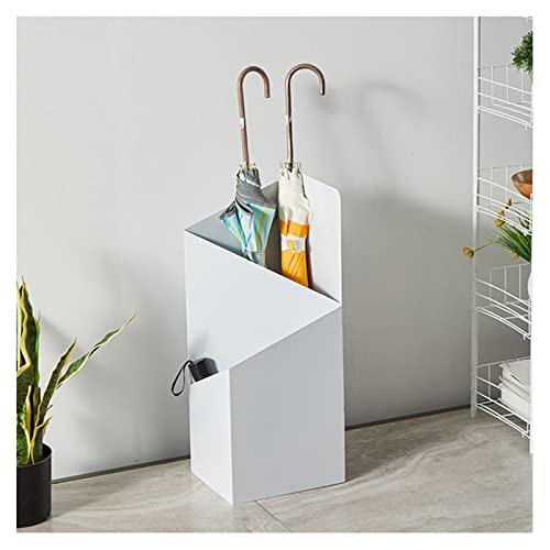 Generisch Schirmhalter mit Abtropfschale – Doppellagiger Schirmständer für Zuhause, Büro, Flur, Veranda und Eingangsbereich – Weißes Finish