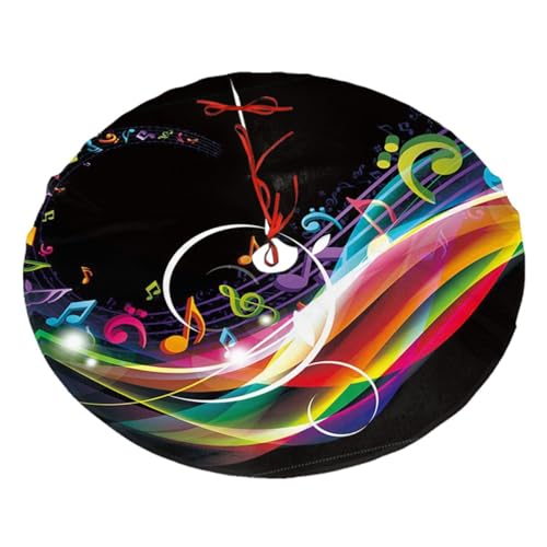 Kleiner Weihnachtsbaumrock, 76,2 cm, bunte Musik, bedruckt, Weihnachtsbaumrock, flauschiger Weihnachtsbaumrock für Urlaub, Zuhause, Party, Weihnachtsdekoration