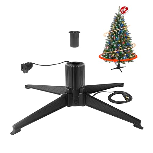 Stright 360 Grad drehbarer Weihnachtsbaumständer, künstlicher Weihnachtsbaumständer, drehbarer Ständer für Weihnachtsbaum bis 2 m, drehbarer Weihnachtsbaumständer 2