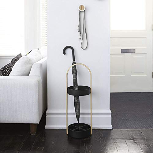 Original Holz Schirmständer Home Art Schirmständer Rack LJJOZ (Color : Black)