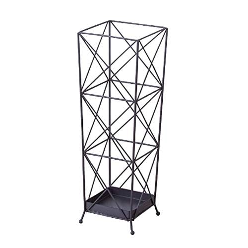 Vintage Iron Art Schirmständer, quadratisches erhöhtes Design für Eingangsbereich, Flur, Ecke, ideal für den Innen- und Außenbereich