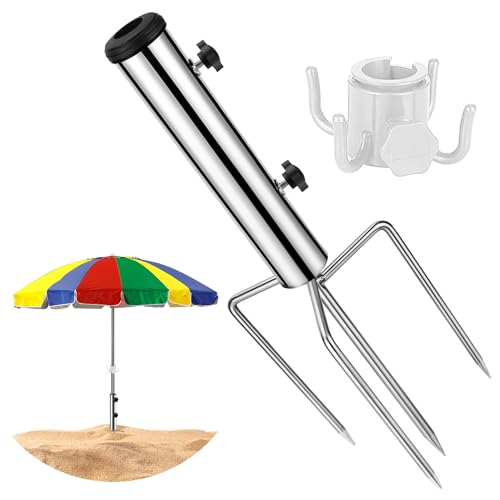 AROMUJOY Sonnenschirmständer mit Rasendorn, Erdspieß Sonnenschirm, Rasendorn für Sonnenschirm, Ständer Erdspieß Ø22-32mm