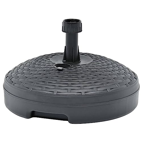 vidaXL Sonnenschirmständer Witterungsbeständig Schirmständer Schirmhalter Sonnenschirm Ständer Rund Sand Wasser 20L Anthrazit Kunststoff Rattan